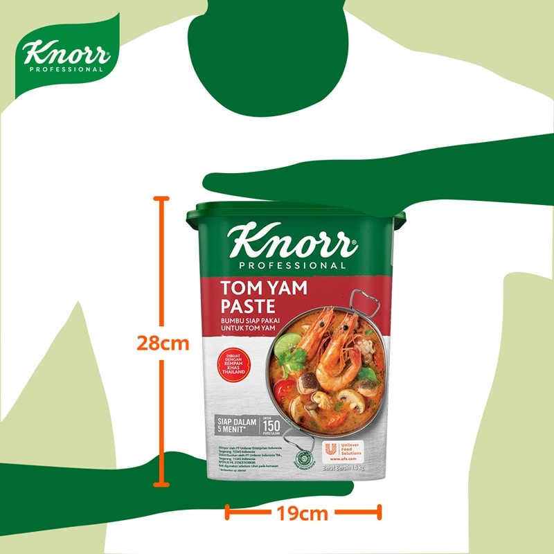 Knorr Súp Nền Lẩu Thái 1.5kg - Knorr Súp Nền Lẩu Thái kết hợp từ 10 nguyên liệu Thái thuần túy, đặc biệt giữ hương vị đặc trưng từ lá chanh Kaffir
